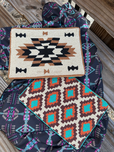 Aztec beaded bag