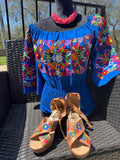 Platform floral heels